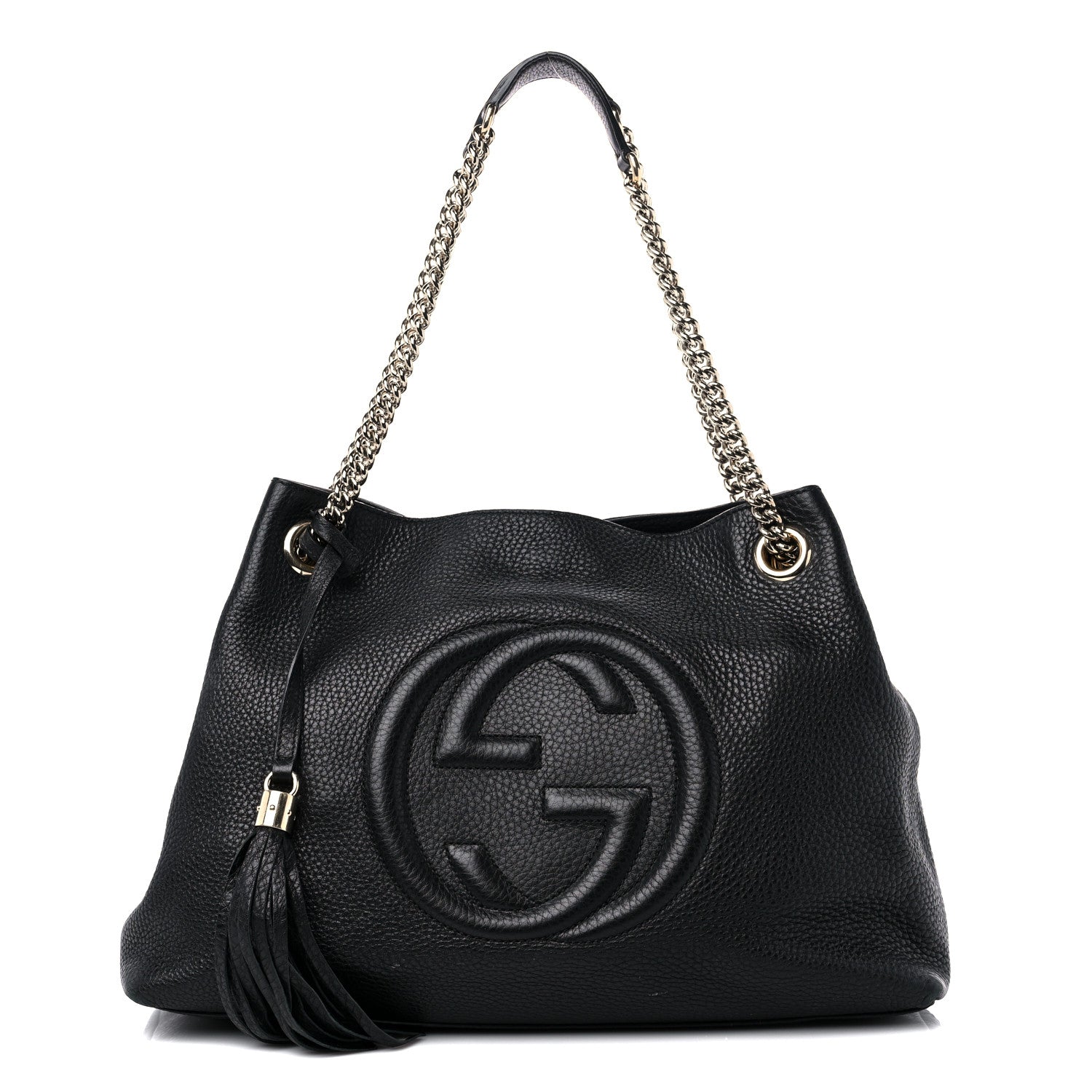 Gucci Pebbled Calfskin Medium Soho Chain Shoulder Bag Black 1 of 15