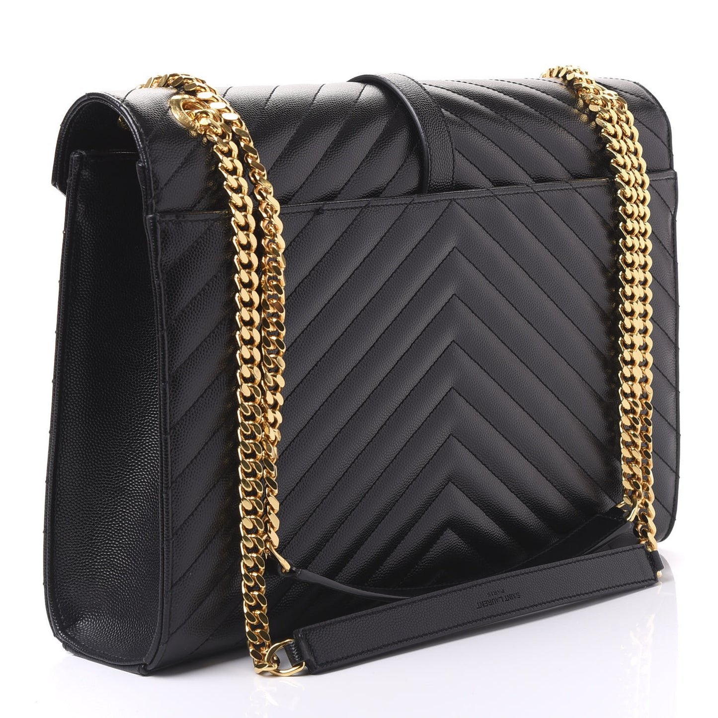 Grain De Poudre Matelasse Chevron Large Monogram Satchel Black