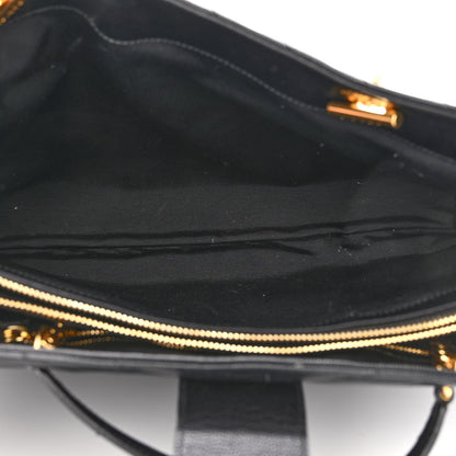 Saint Laurent Grain De Poudre Matelasse Chevron Monogram Shopping Bag Black 5 of 9