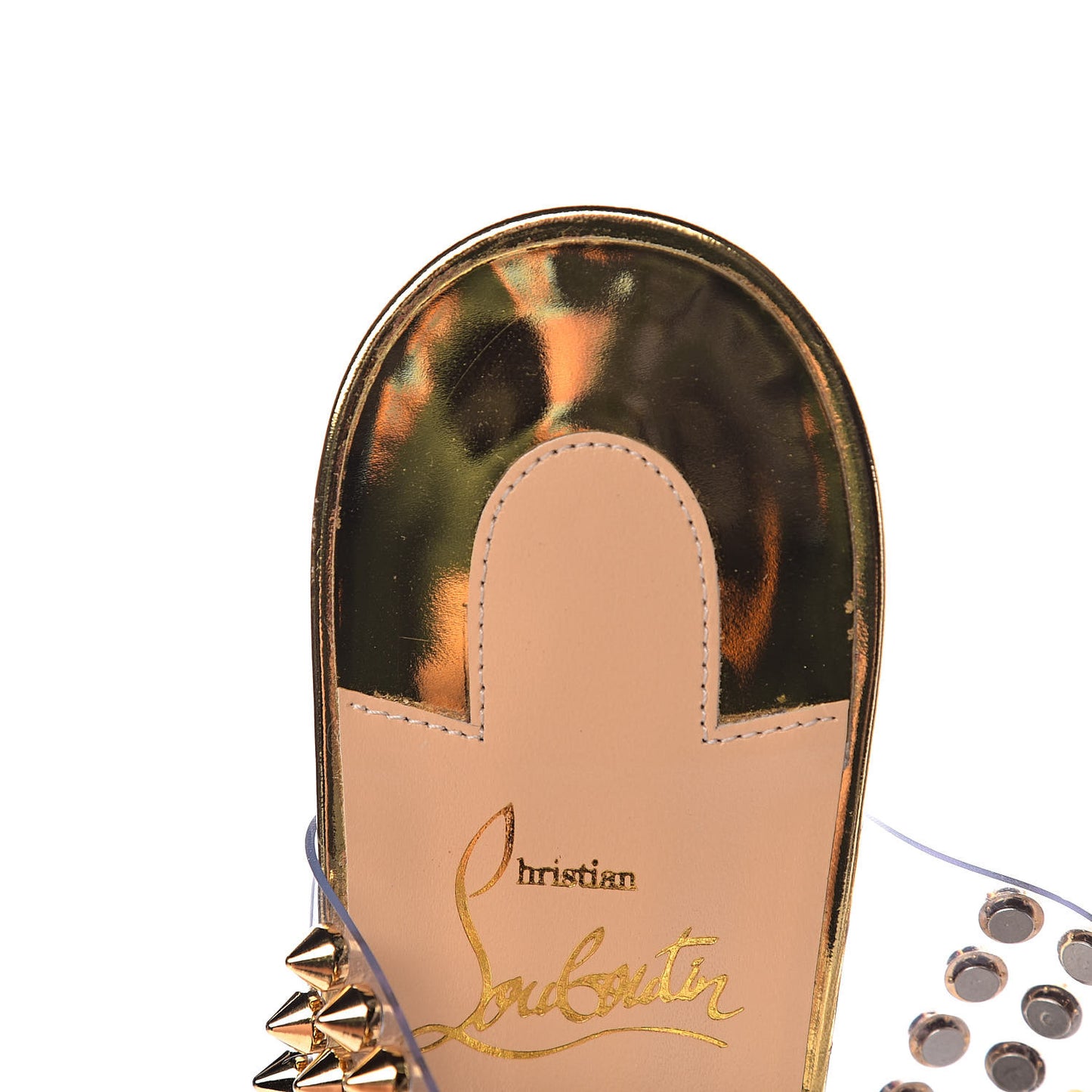 Specchio PVC Spikes Only 85 Slide Sandals 39.5 Gold