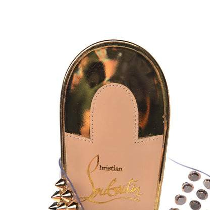 Christian Louboutin Specchio PVC Spikes Only 85 Slide Sandals 39.5 Gold 8 of 14