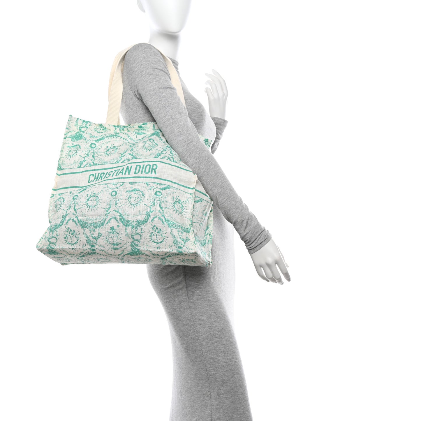 Straw Toile De Jouy Soleil Dioriviera Tote Aquamarina