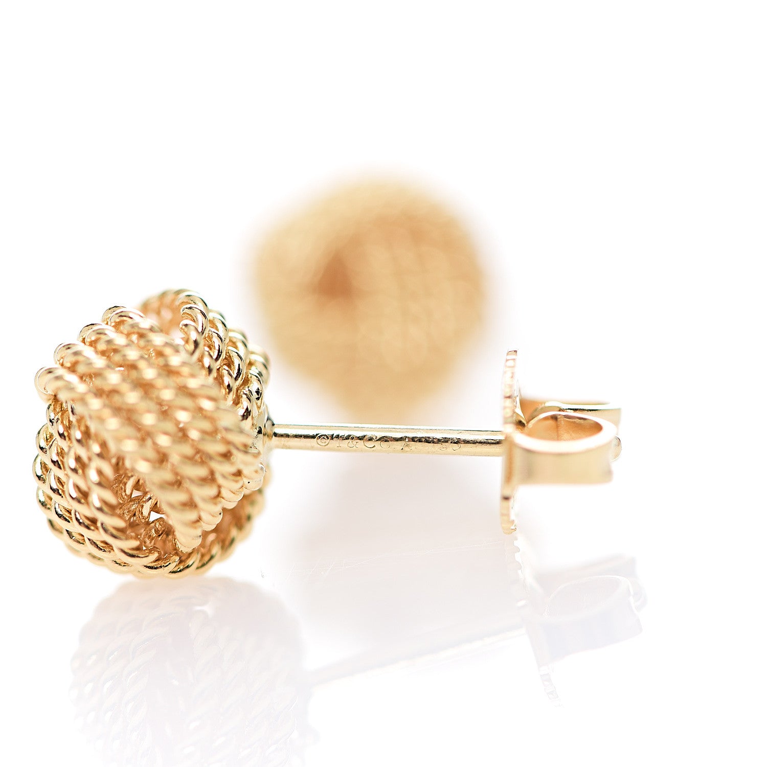 Tiffany 18K Yellow Gold Twist Knot Earrings 3 of 3