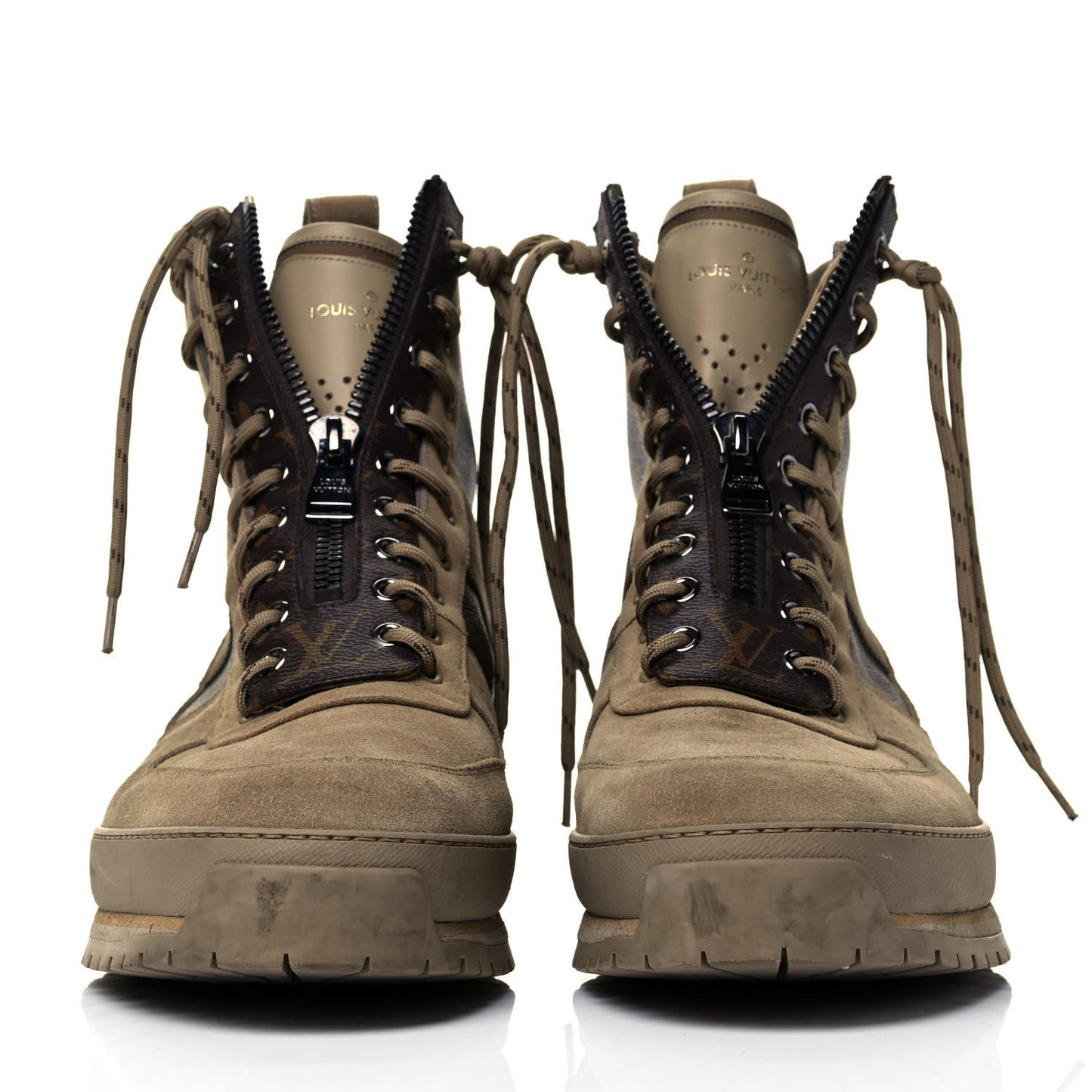 Monogram Harlem Mens Ankle Boots 10.5 Beige