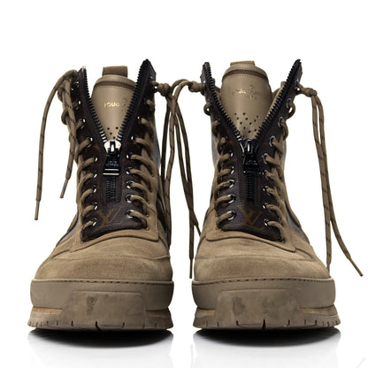 Louis Vuitton Monogram Harlem Mens Ankle Boots 10.5 Beige 3 of 8