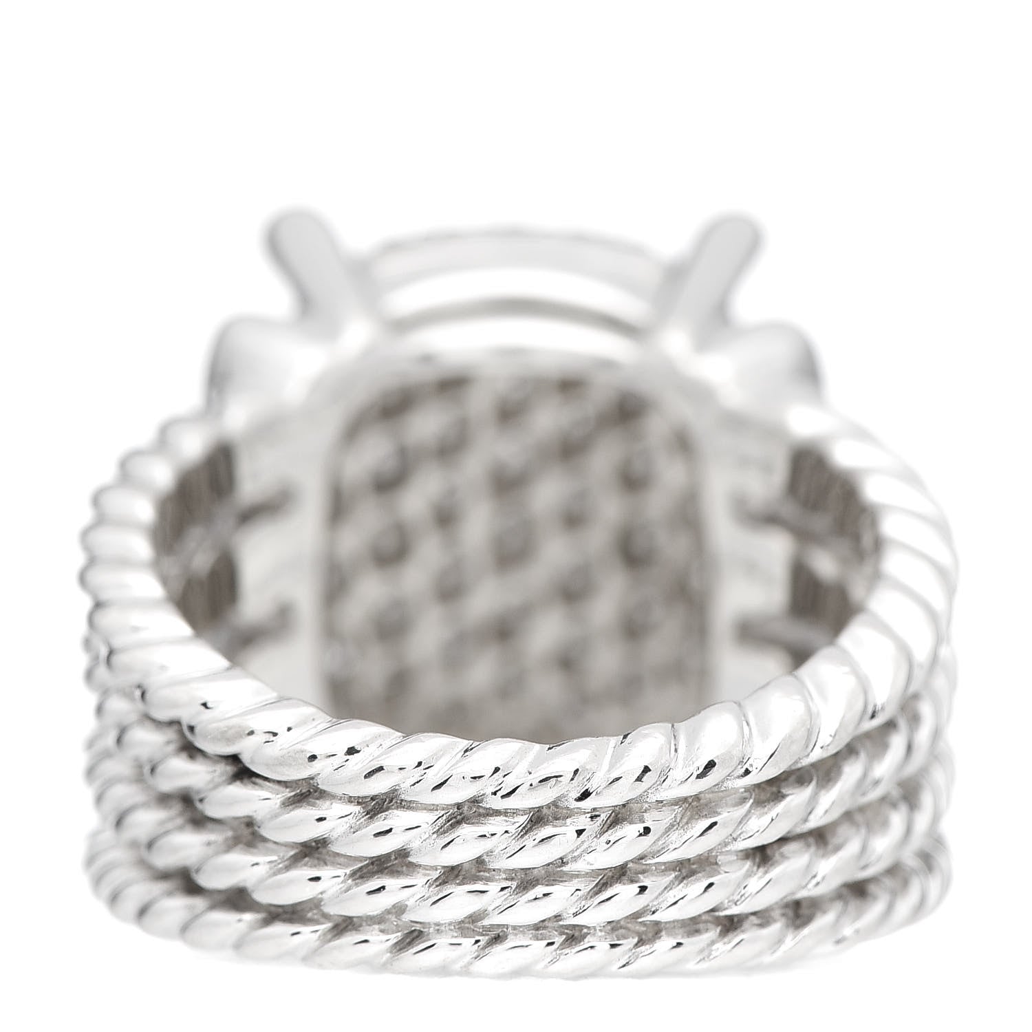 David Yurman Sterling Silver Diamond 16mm Wheaton Ring 52 6 4 of 5