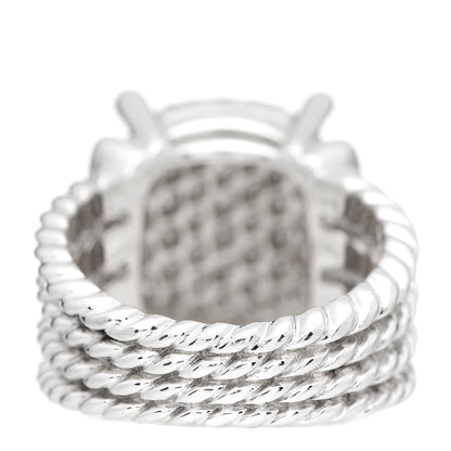 David Yurman Sterling Silver Diamond 16mm Wheaton Ring 52 6 4 of 5