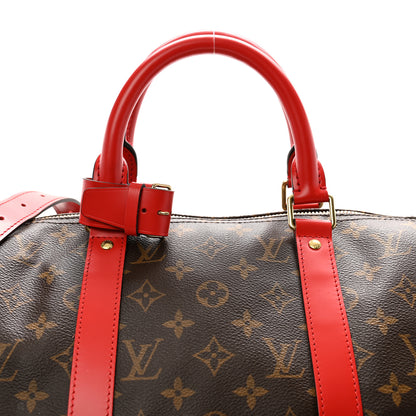 Louis Vuitton Calfskin Monogram Keepall Bandouliere 50 Coquelicot 7 of 14