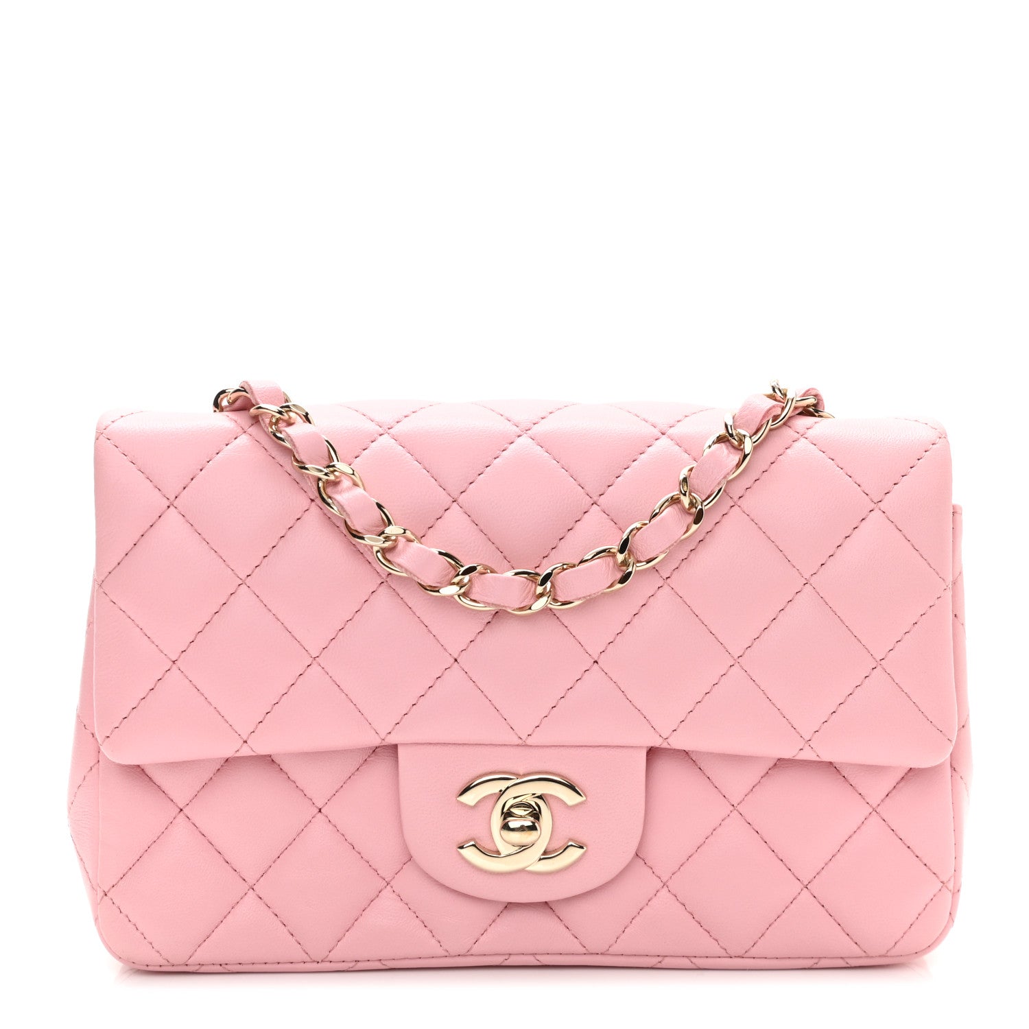 Chanel Lambskin Quilted Mini Rectangular Flap Light Pink 1 of 10