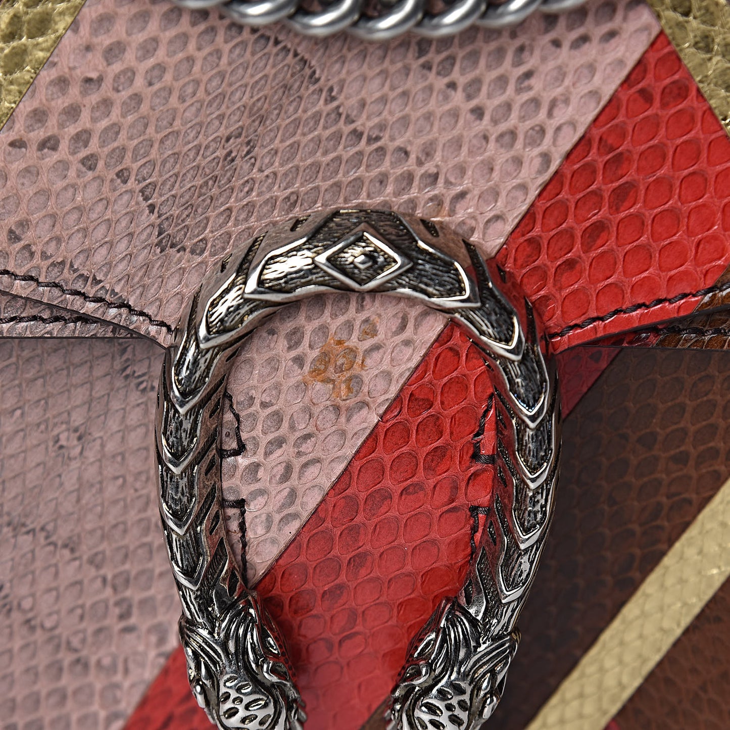 Ayers Snakeskin Chevron Small Dionysus Shoulder Bag Pink