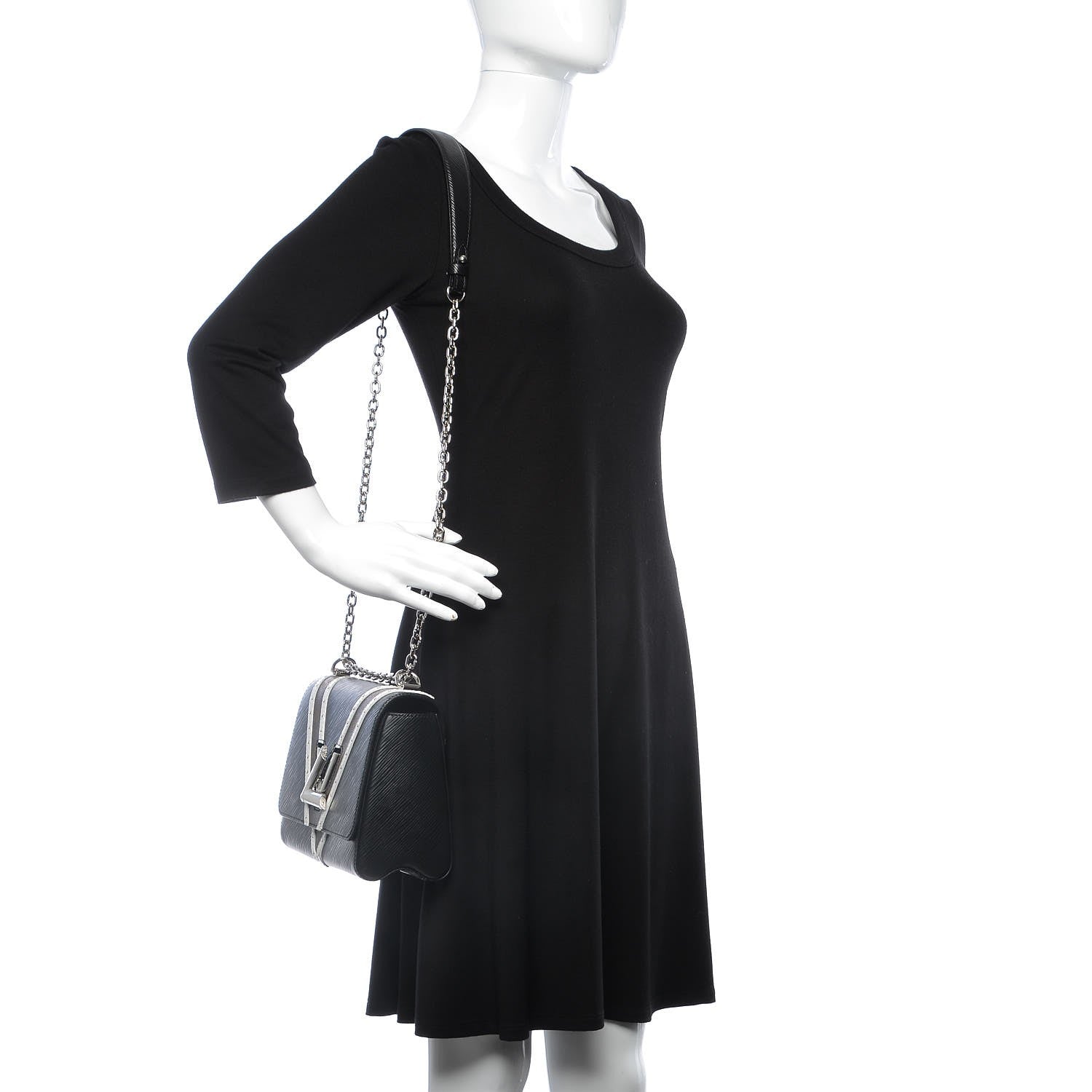 Louis Vuitton Epi Monogram Twist Shoulder Bag MM Black 3 of 19