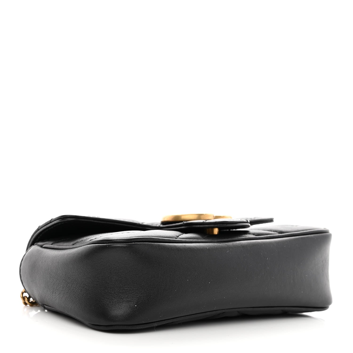 Gucci Calfskin Matelasse Super Mini GG Marmont Shoulder Bag Black 4 of 10