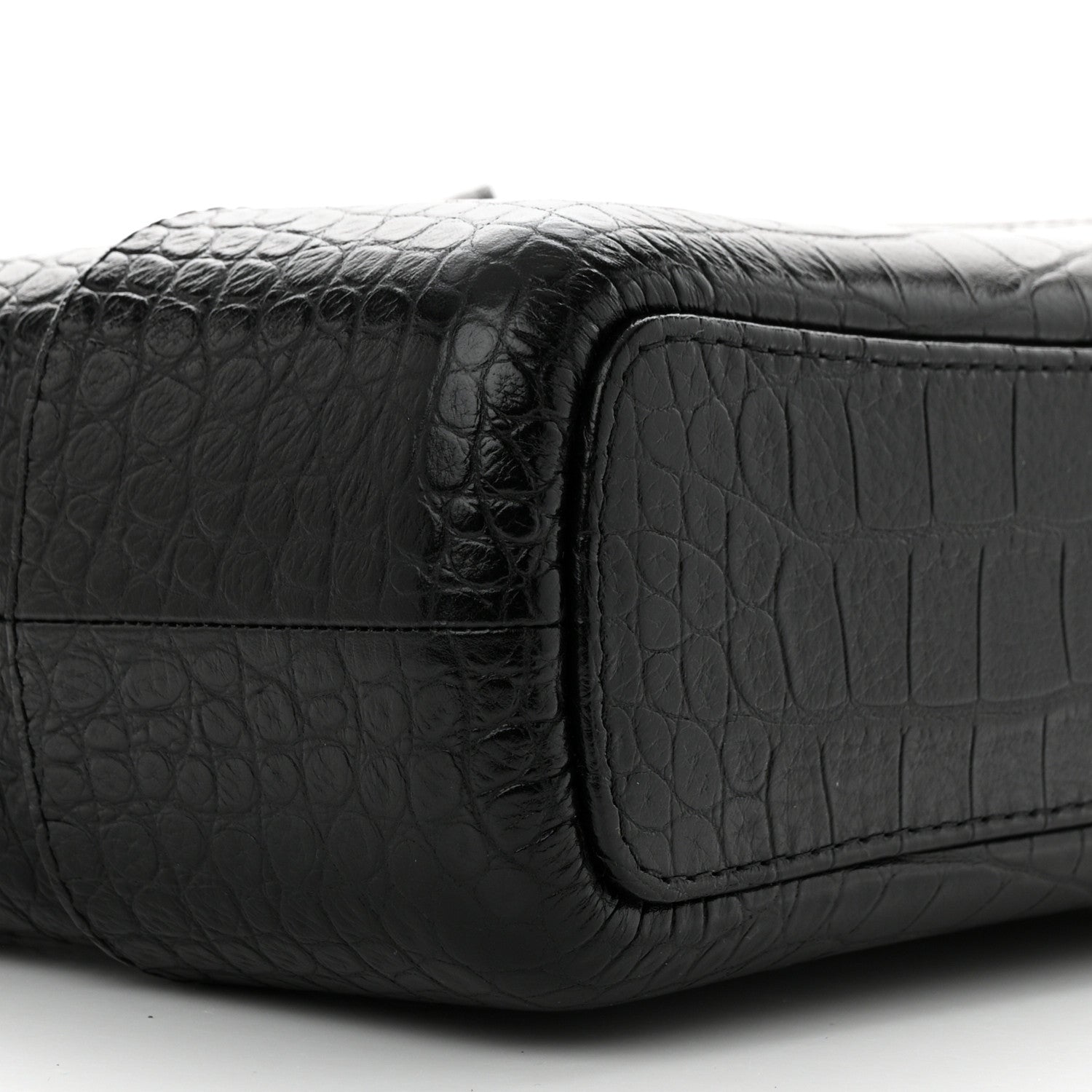 Chanel Crocodile Embossed Calfskin Medium Gabrielle Cocodile Hobo Black 9 of 11