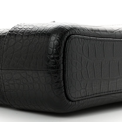 Chanel Crocodile Embossed Calfskin Medium Gabrielle Cocodile Hobo Black 9 of 11