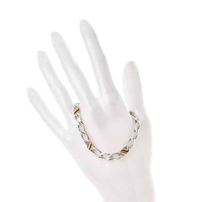 Tiffany Sterling Silver 18K Yellow Gold Curb Link Bracelet 2 of 6