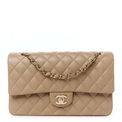 Chanel Caviar Quilted Medium Double Flap Dark Beige 1 of 13