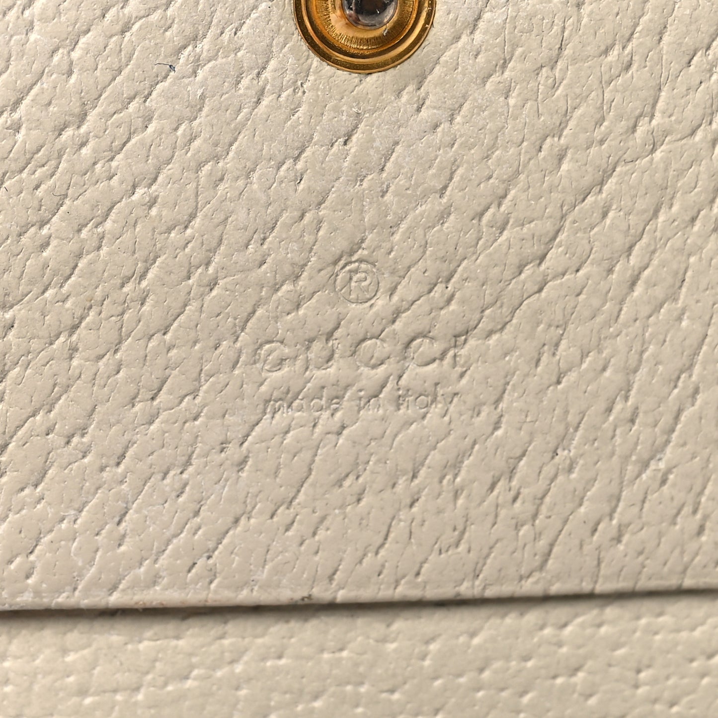 Textured Calfskin Web Ophidia Card Case Mystic White