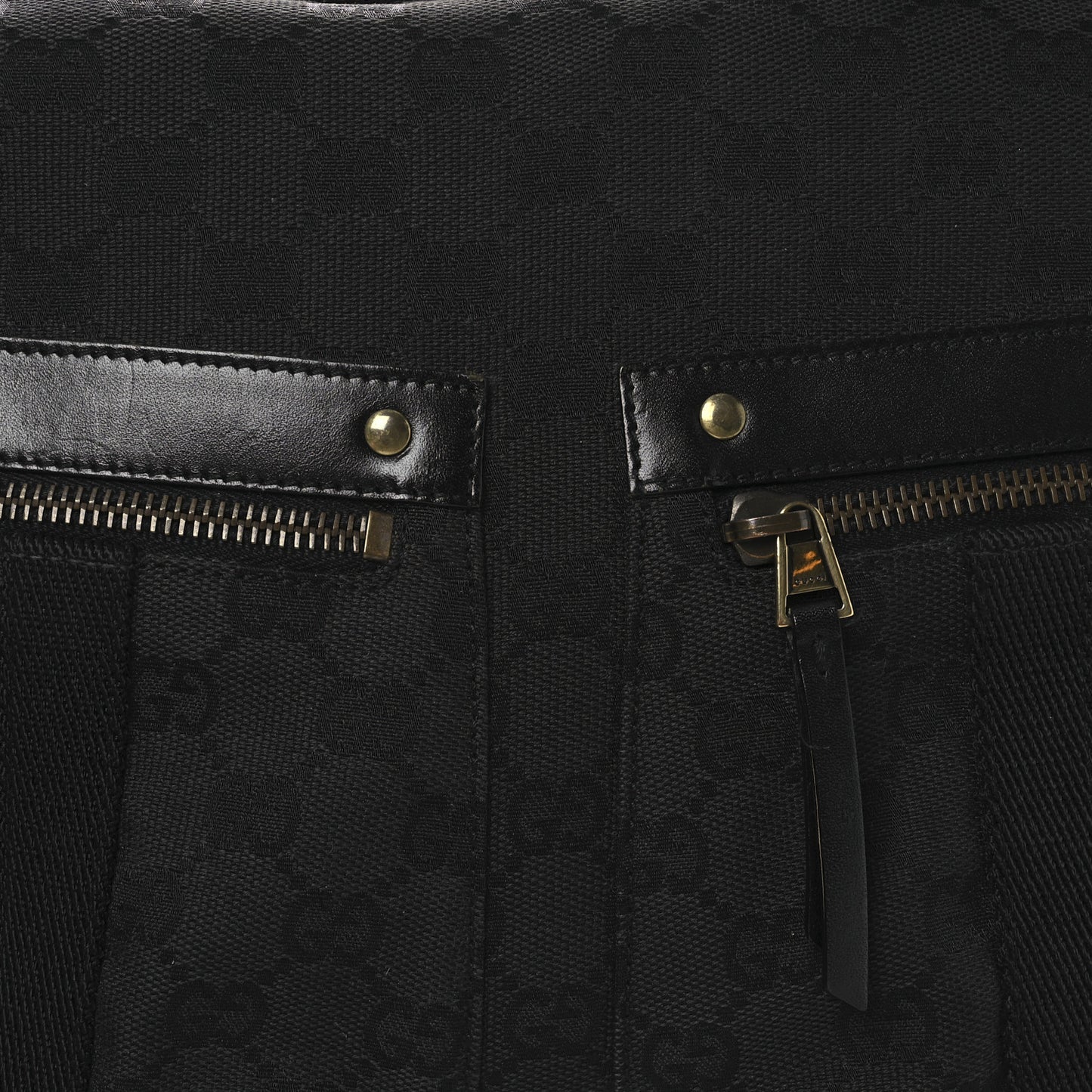 Monogram Double Pocket Messenger Bag Black