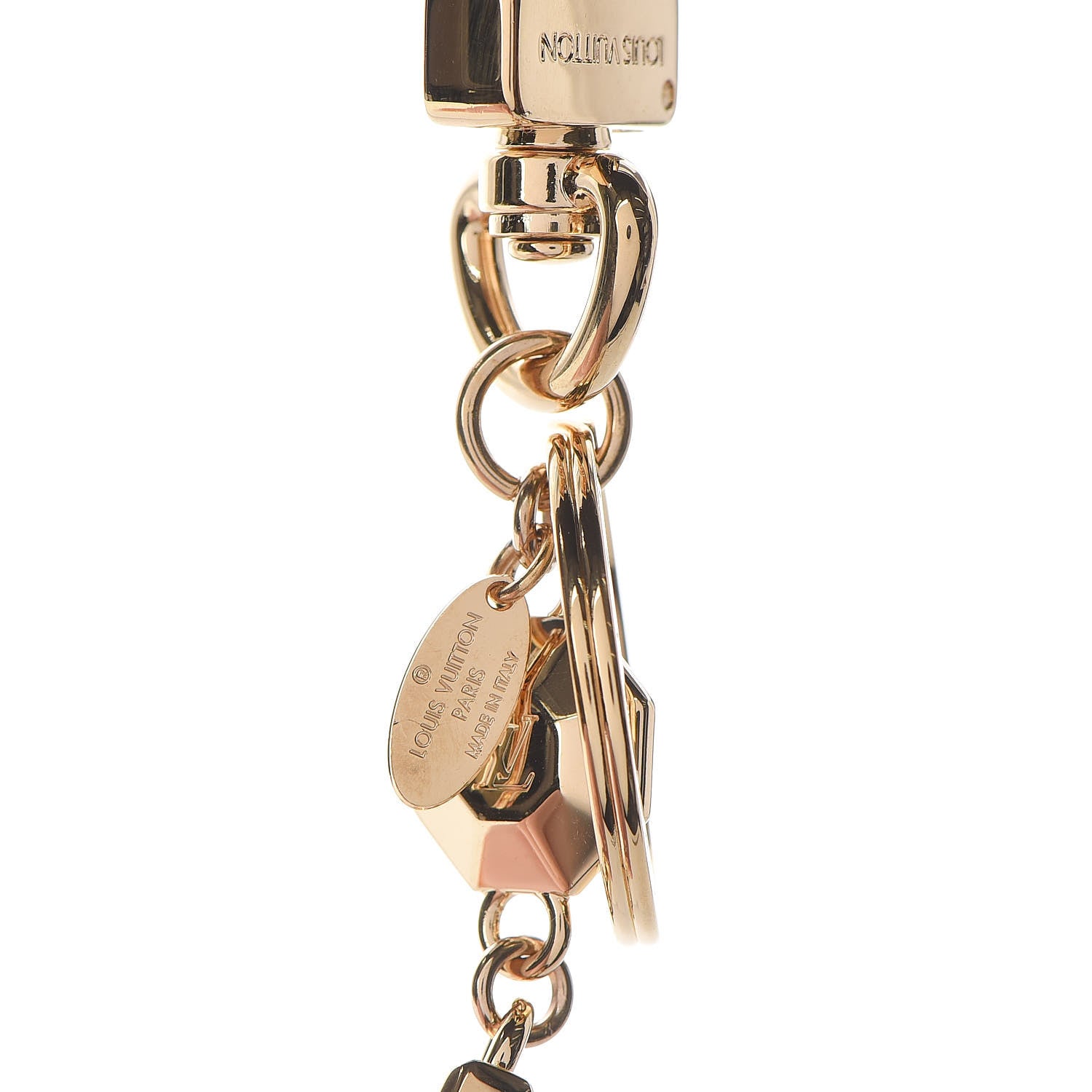 Louis Vuitton LV Facettes Bag Charm Key Holder Gold 4 of 4