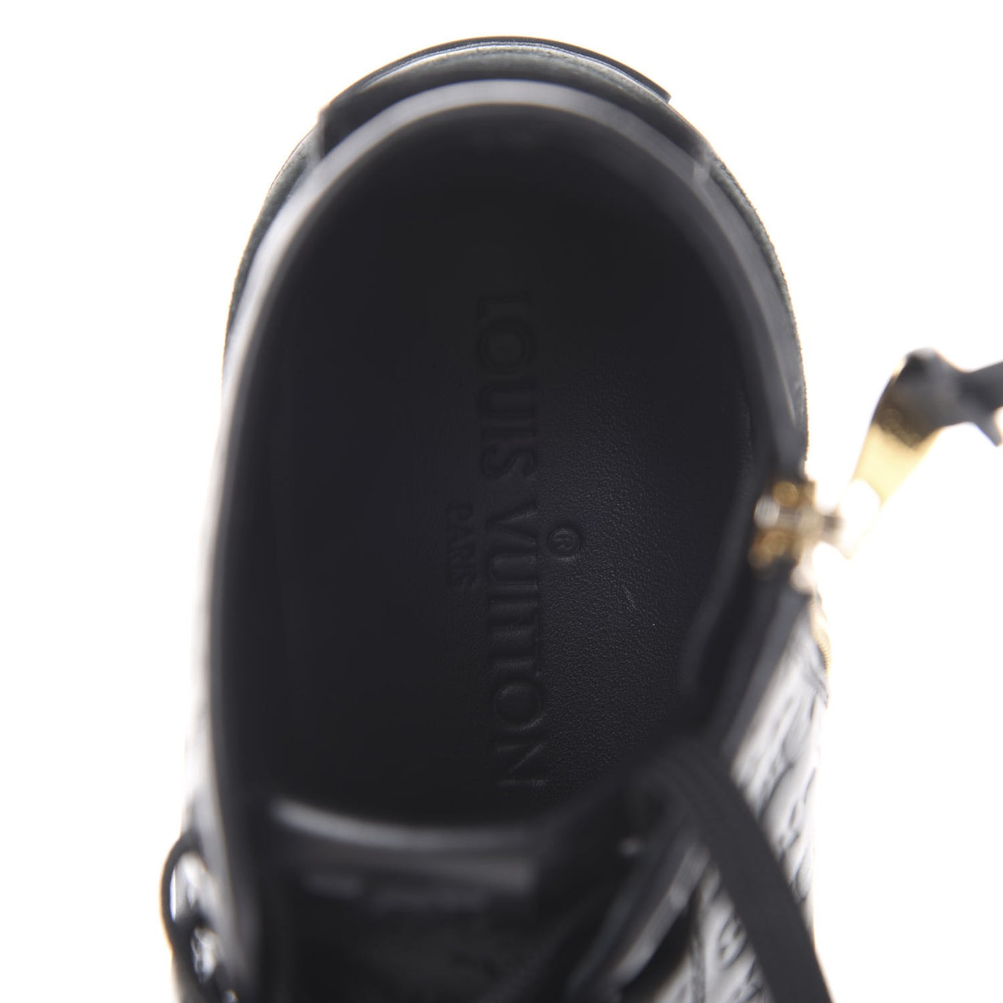Calfskin Embossed Monogram Punchy High Top Sneakers 37.5 Black