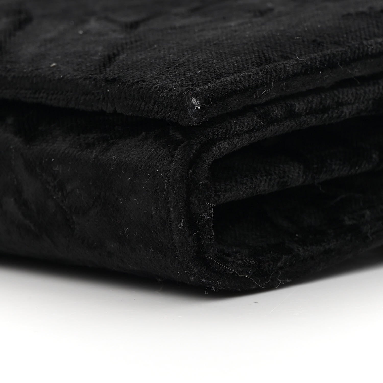 Saint Laurent Textured Velour Monogram Chain Wallet Black 10 of 13