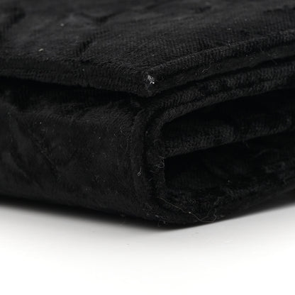 Saint Laurent Textured Velour Monogram Chain Wallet Black 10 of 13