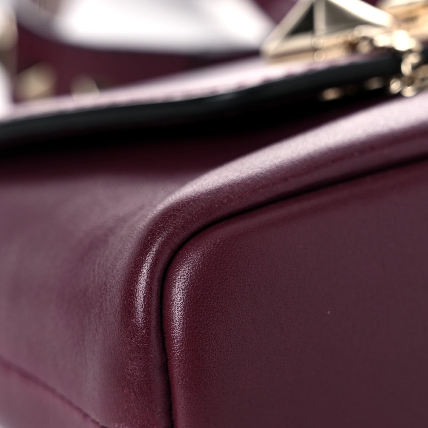 Vitello Small Rockstud Demilune Shoulder Bag Vinaccia