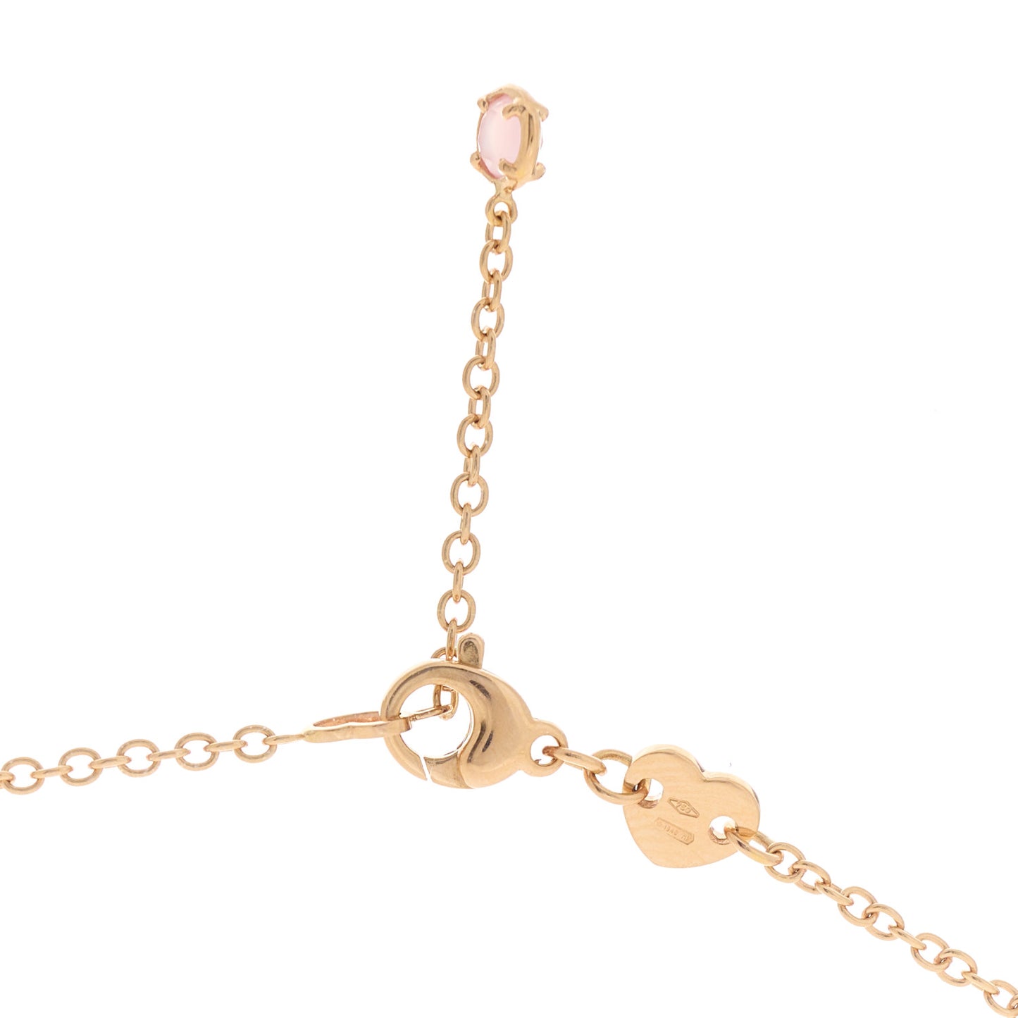 18K Rose Gold Pink Chalcedony Bon Ton Necklace