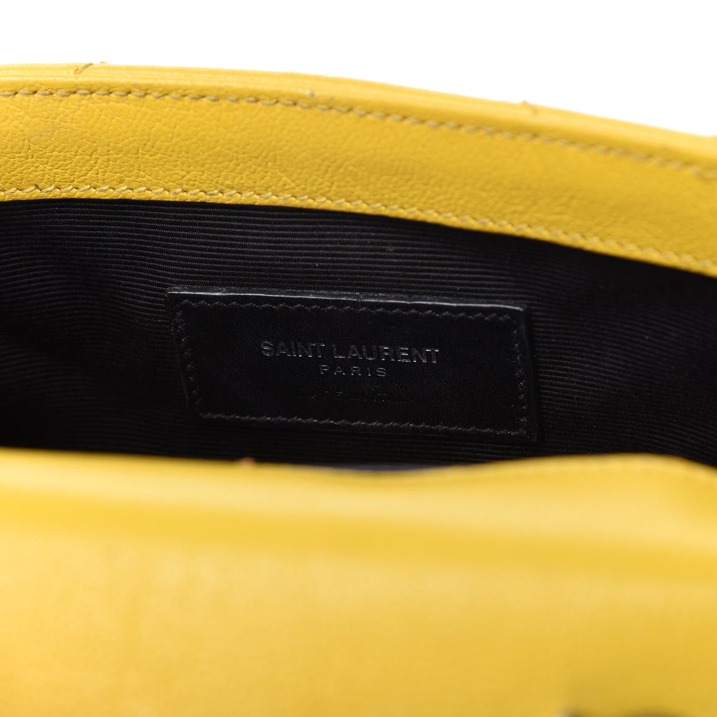 Calfskin Matelasse Chevron Monogram Classic Baby Chain Bag Jaune