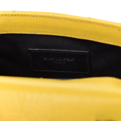 Saint Laurent Calfskin Matelasse Chevron Monogram Classic Baby Chain Bag Jaune 9 of 10
