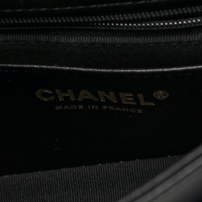 Chanel Shiny Lambskin Quilted Half Mini Flap Black Beige 6 of 10