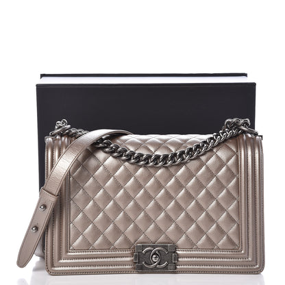 Chanel Metallic Caviar Quilted New Medium Boy Flap Copper 12 of 12