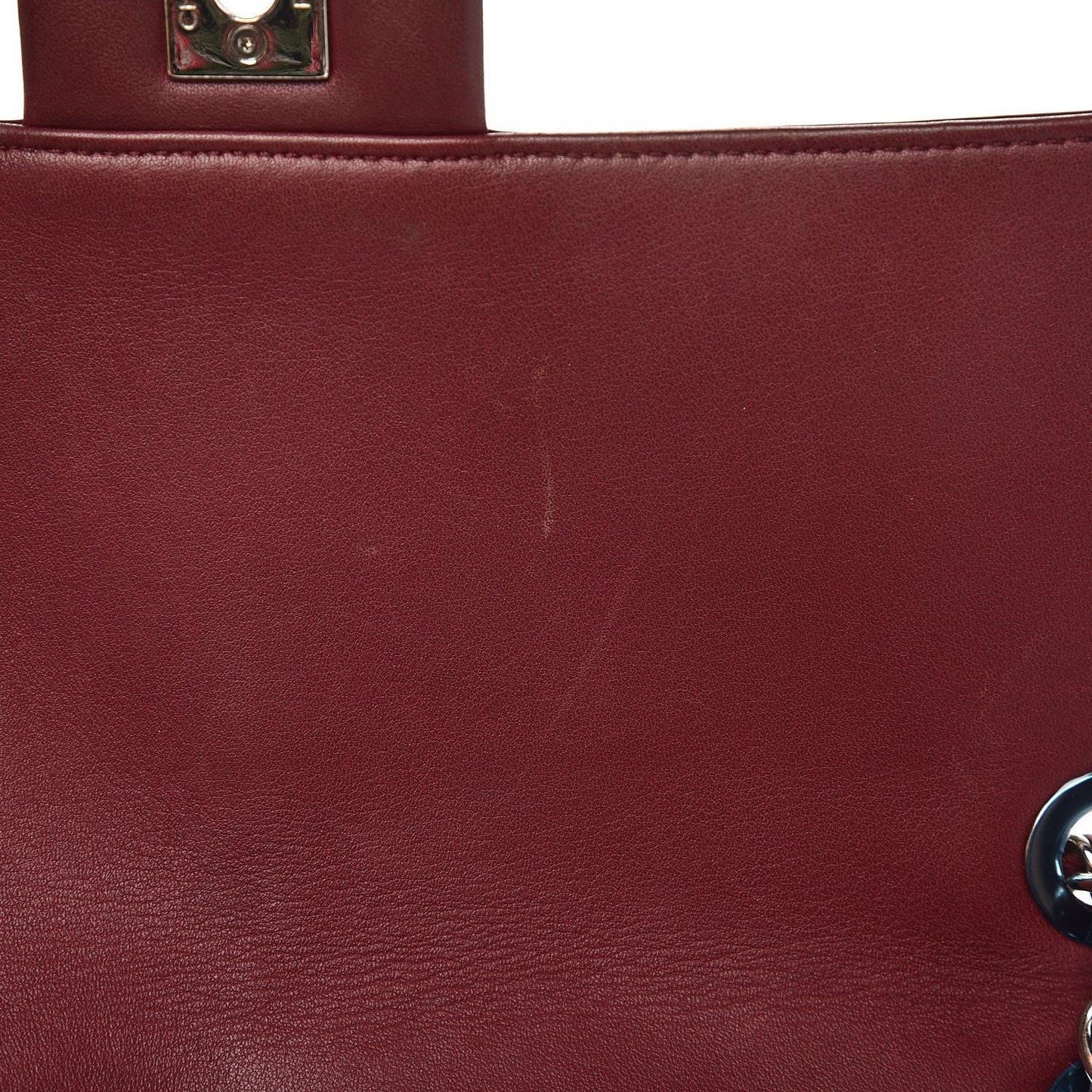 Patent Quilted Large Coco Shine Flap Burgundy