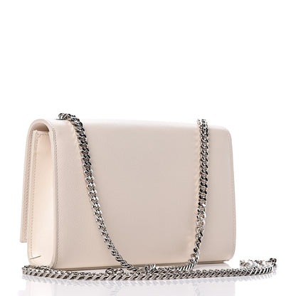 Saint Laurent Grain De Poudre Small Monogram Kate Satchel Icy White 3 of 9