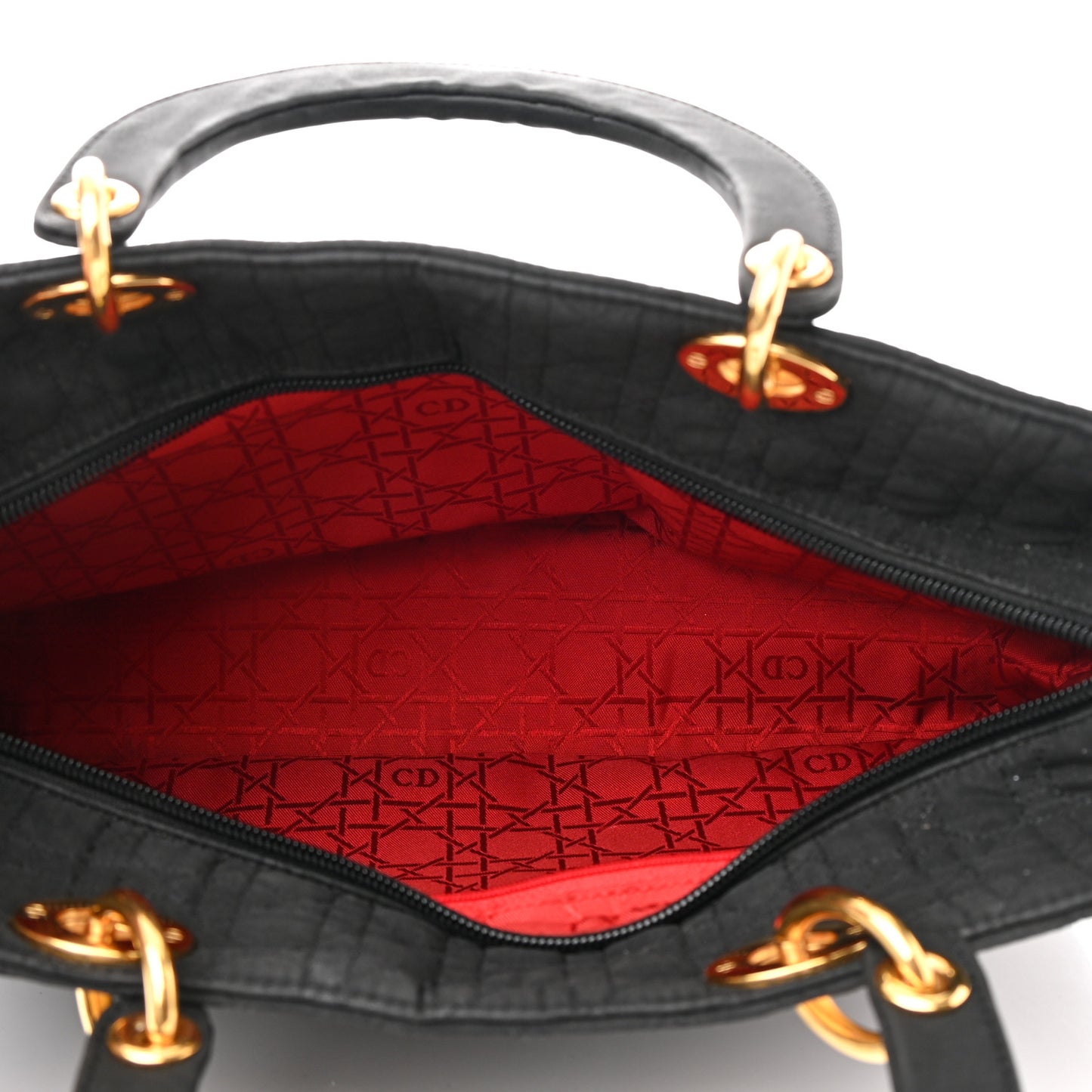 Nylon Cannage Large Lady Dior Black