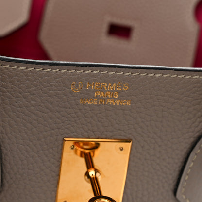 Hermes Togo Horseshoe Birkin 35 Gris Tourterelle Rose Tyrien 8 of 12
