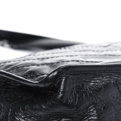 Saint Laurent Crinkled Calfskin Matelasse Monogram Medium Niki Chain Satchel Black 13 of 17