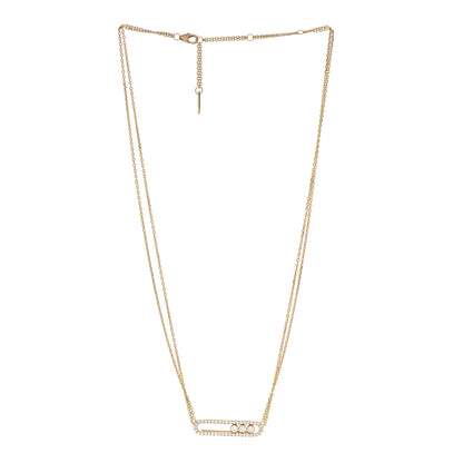 Messika 18K Yellow Gold Diamond Move Double Chain Pave Necklace 3 of 4