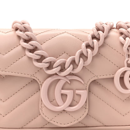 Gucci Calfskin Matelasse Monochrome GG Marmont Chain Belt Bag Perfect Pink 8 of 11