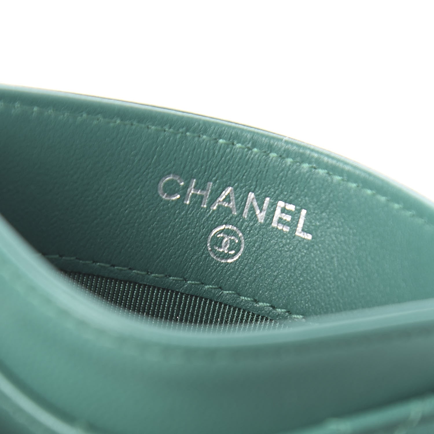 Chanel Lambskin Quilted Card Holder Green 6 of 9