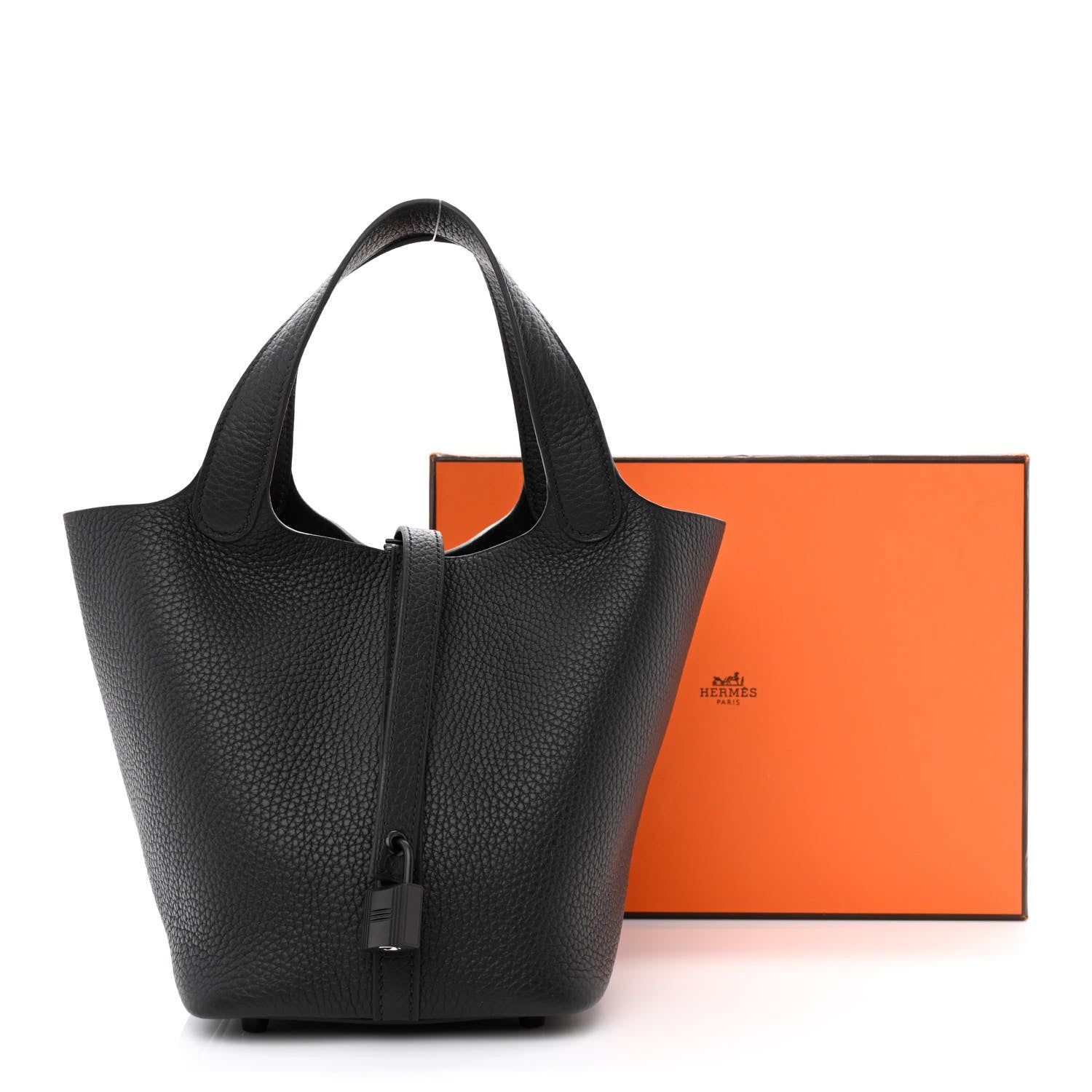 Hermes Taurillon Clemence Monochrome Picotin Lock 18 PM Black 13 of 13