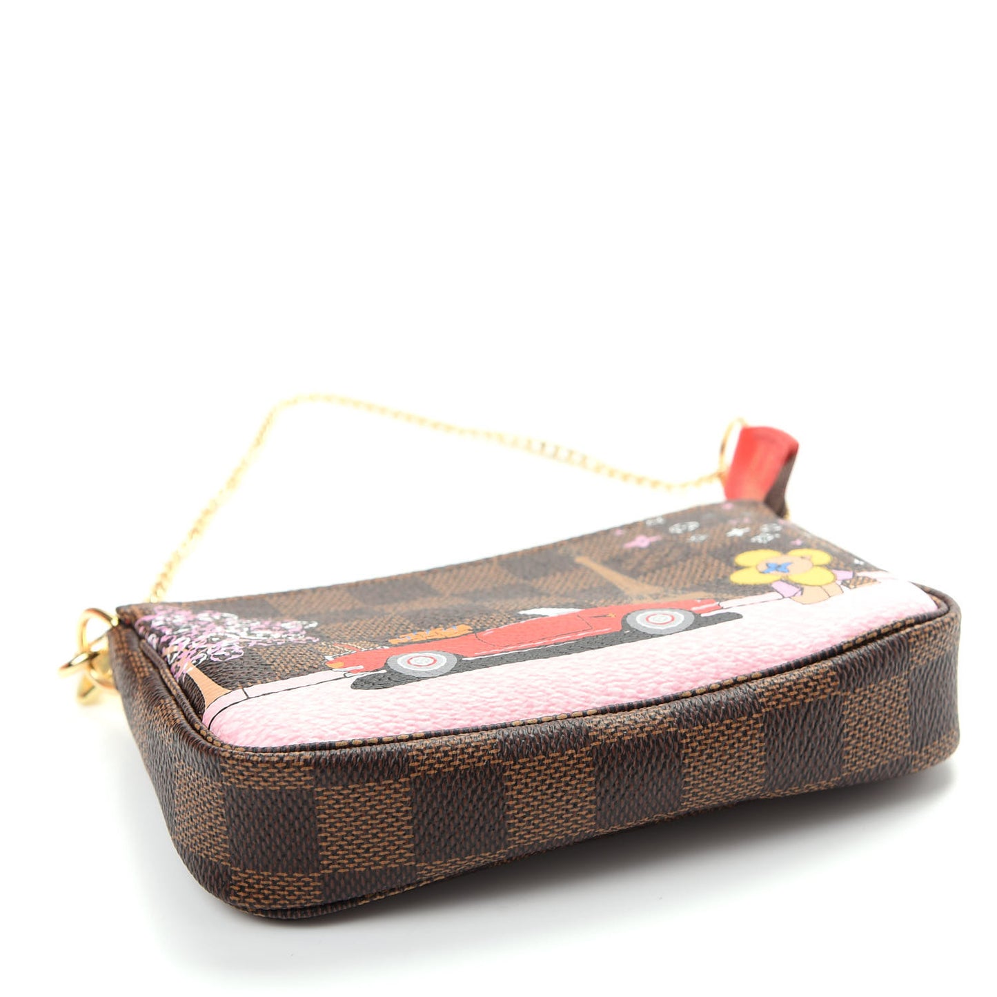 Damier Ebene 2019 Christmas Animation Mini Pochette Accessories Red