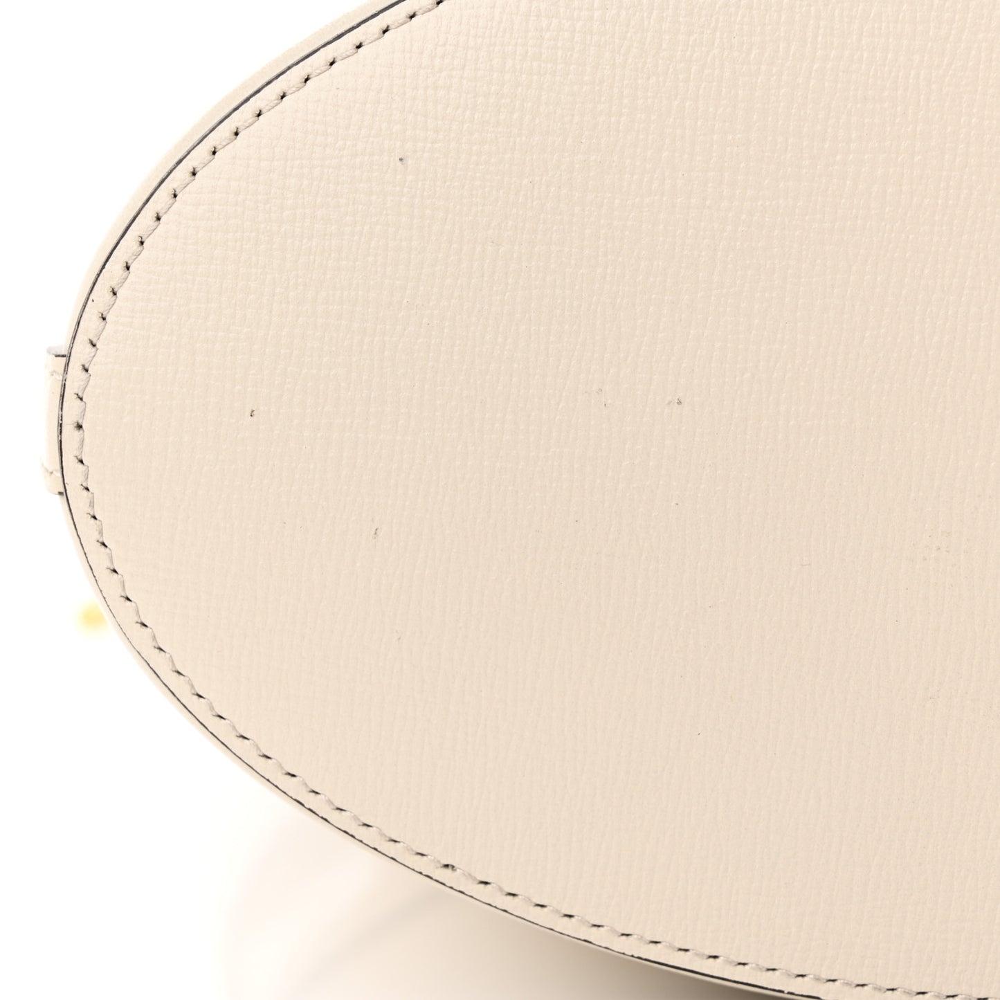 Azalea Sakai Calfskin Horsebit 1955 Drawstring Bucket Bag Mystic White