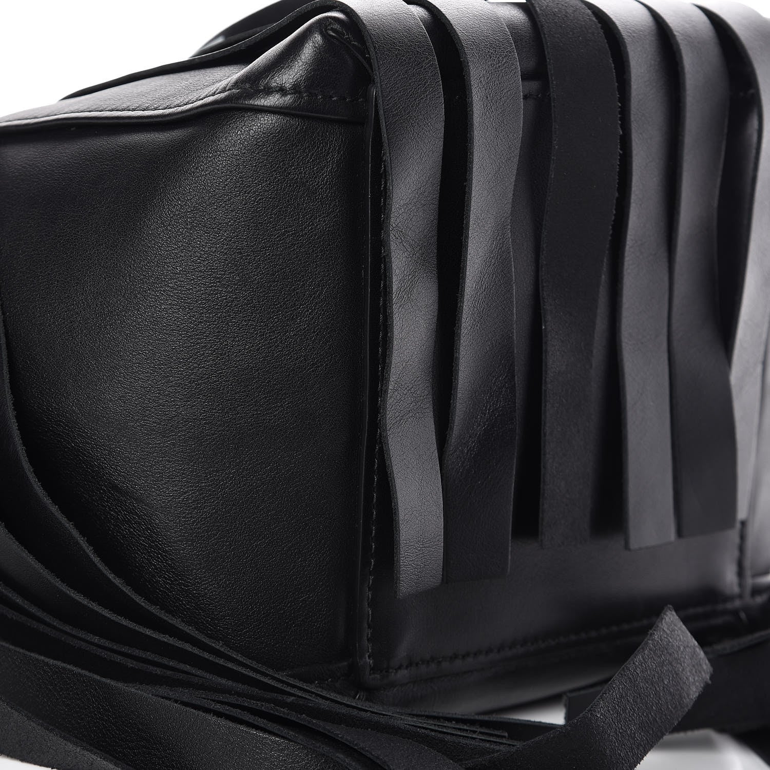 Balenciaga Calfskin XS Fringe Laundry Cabas Black 8 of 9