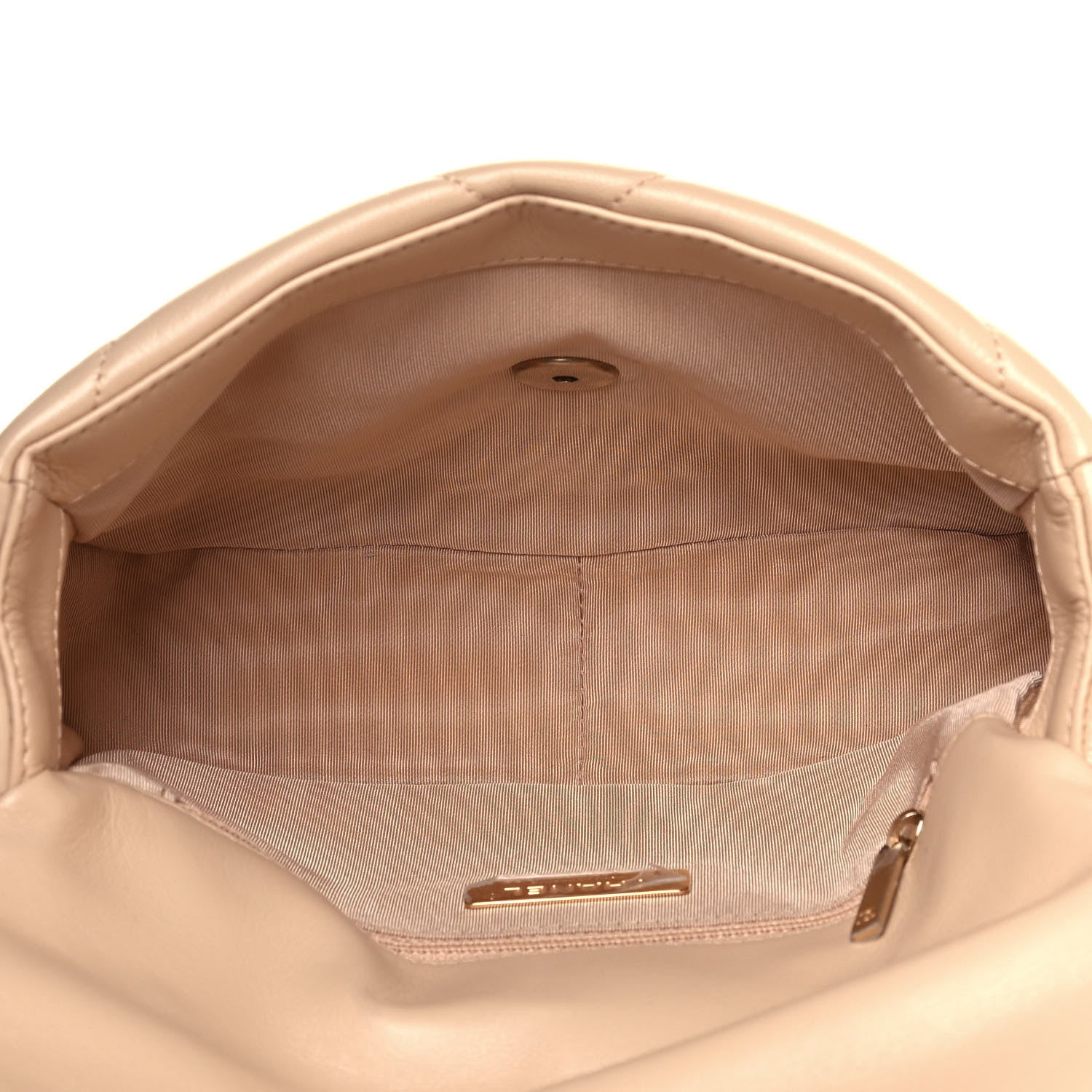 Chanel Shiny Goatskin Quilted Medium Chanel 19 Flap Beige 5 of 14