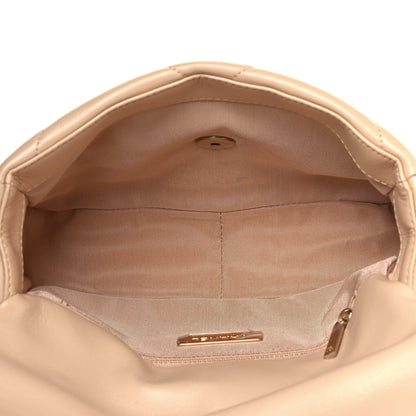 Chanel Shiny Goatskin Quilted Medium Chanel 19 Flap Beige 5 of 14