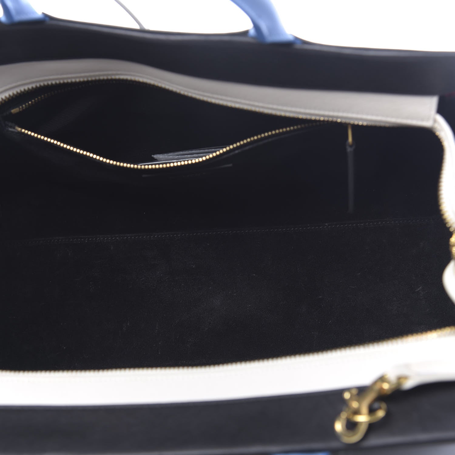 Saint Laurent Calfskin Small Cabas Rive Gauche Bag Black Red Yellow White 5 of 9
