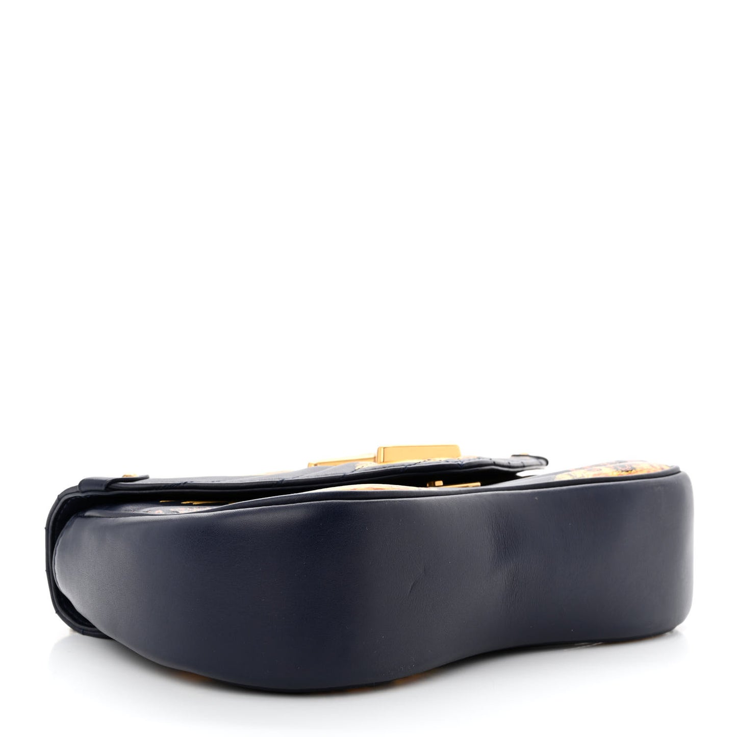 Calfskin Leopard Print New Wave Chain MM Navy