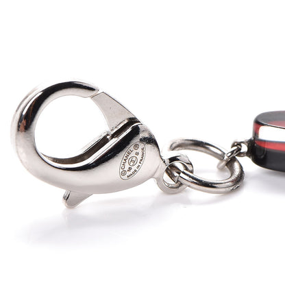 Chanel Resin Striped CC Airplane Keychain Blue Red 3 of 3