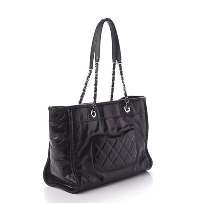 Chanel Glazed Calfskin Small Deauville Tote Black 3 of 11